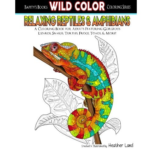 Relaxing Reptiles & Amphibians: Adult Coloring Book